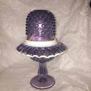 Fenton hobnail fairy lamp