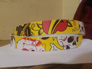 Ed Hardy Style Belt - Yellow Skulls Gra.