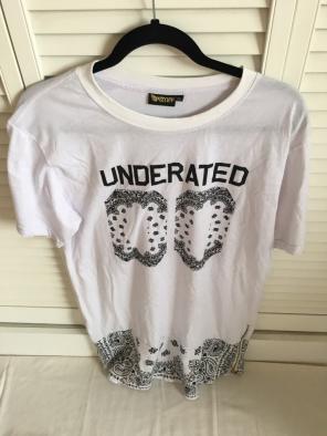Longline White Tee w/ Paisley Designs