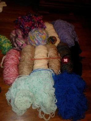 Crochet supplies.