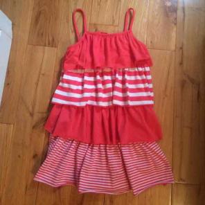 pink & white layered/ ruffled dress, 4T