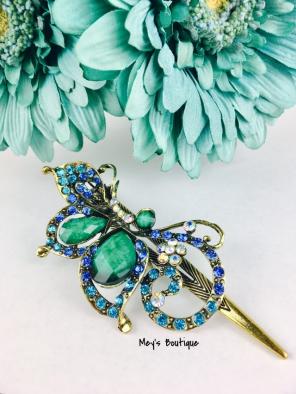 Beautiful butterfly jeweled hair clip.