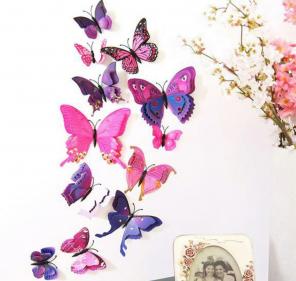 12pcs butterflies wall decor magent