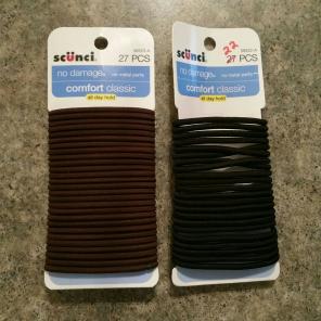 Hair ties (elastics) black and brown