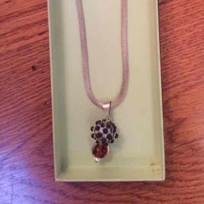 NWOT 2 Handmade glass beads on 18" Chain