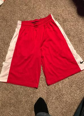 Red/white Nike Dri-Fit Shorts