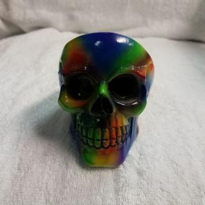 Tie-dye skull ashtray