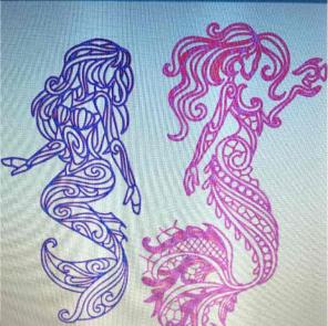 Geometry mermaid decal 7 inch