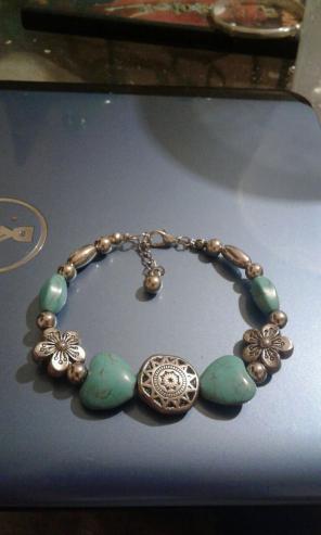 News925ss turquoise sand dollar bracelet