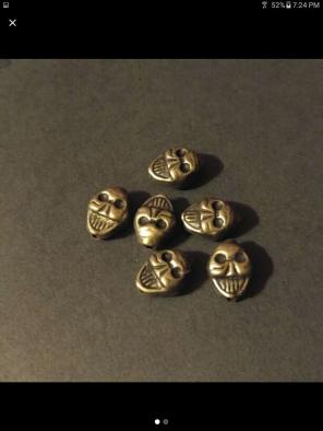 Silver skull and Silver Fish beads