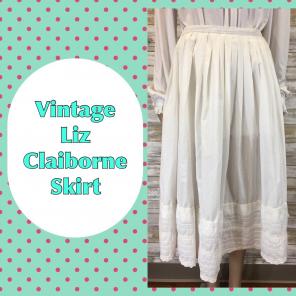 Vintage Liz Claiborne White Full Skirt