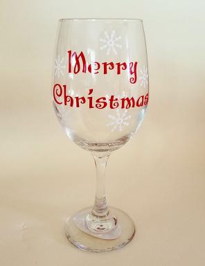 Christmas Wine Glass