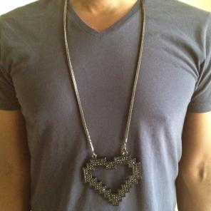 Hip Hop Bling Iced Puzzle Heart Chain