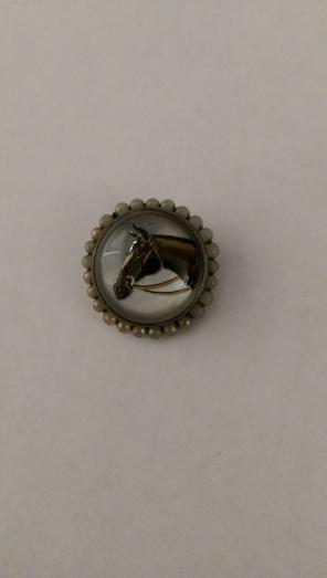 Vintage Sterling Reverse Painting Brooch