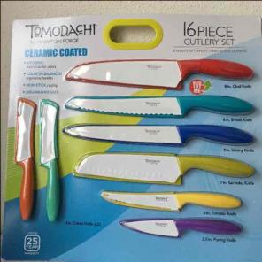 Ceramic Coated Knives 16 Pc Cutlery Set