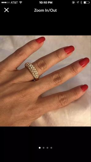 Ring Size 9 With Faux Diamonds