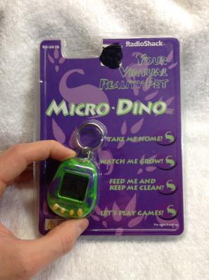 Retro Micro Dino Virtual Pet Keychain