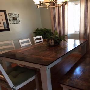 Farmhouse Dining table Chairs And Bench