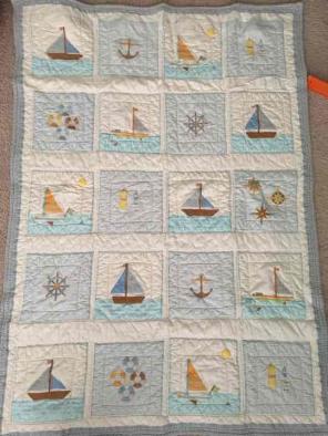 Martha Stewart Nursey Quilt Sailboats