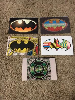 5 New Batman Green Lantern Logo Stickers