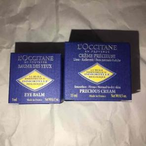 Loccitane immortelle eye balm & cream
