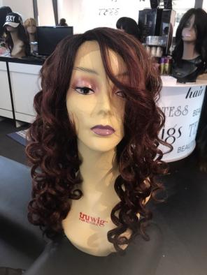 Wig Burgundy Plum Long Curly Lacefront