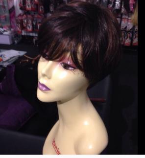 Wig Short Auburn New Pixie Wig Highligts