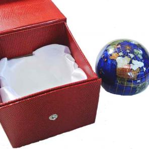 Blue Gemstone Inlaid Globe Paper Weight