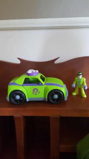 Imaginext Superheroes Riddler and car.