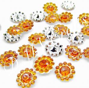 Amber/Org Round Point Acrylic Flatbacks