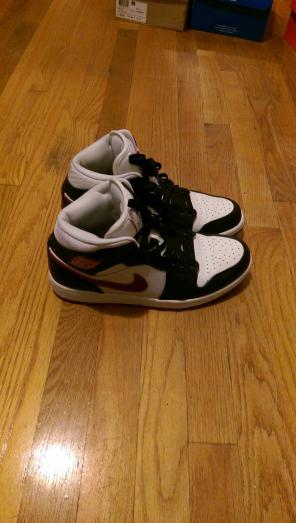 Nike air Jordan Red, Black and White.