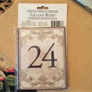 New! Lillian Rose Wedding Table Numbers