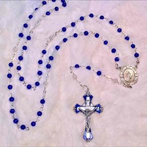 Royal Blue & Silver Rosary