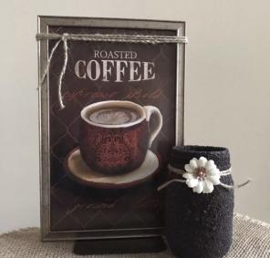 Rustic Coffee Sign & Mason Jar Set