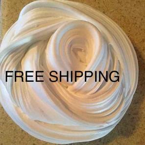 8oz White Fluffy Slime free shipping