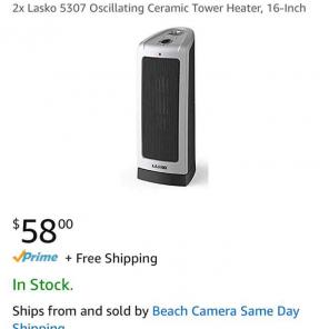 Lasko tower heater