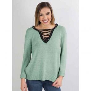 Nwt Entro lace up knit sweater top