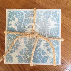 Ceramic tile coasters. Set of 4