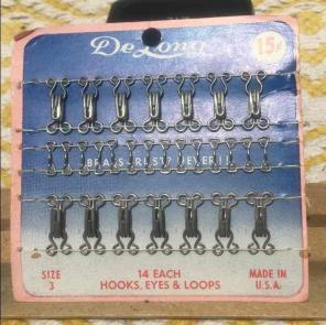 Vintage Size 3 Hooks Eyes Loops