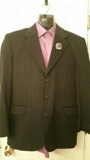 Men stripes wool blazer