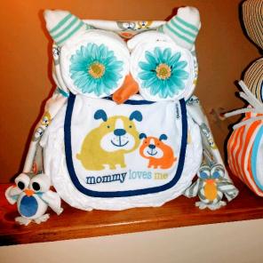 Diaper Animal owl/bunny baby shower gift