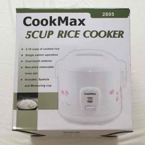 CookMax White 5 cup rice cooker kitchen