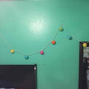 Colorful paper lanterns wall decor