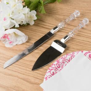 Faux Crystal Cake Server Set