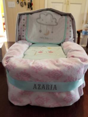Diaper bassinet, great for baby showers
