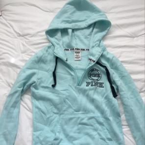 Light Blue VS PINK Half Zip Sweatshirt