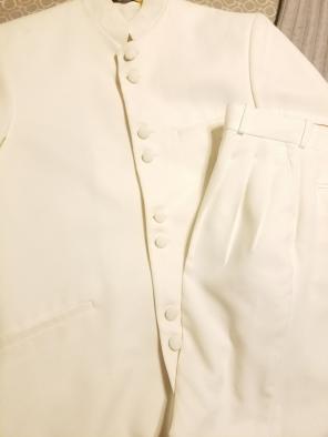 Ivory mandarin collar suit