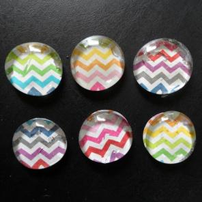 Colorful Chevron glass bead magnets