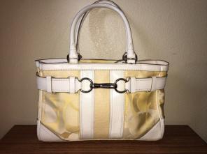 Vibrant Yellow Optic Signature Coach Bag