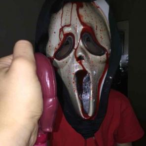 Scream /scary mask with blood and heart